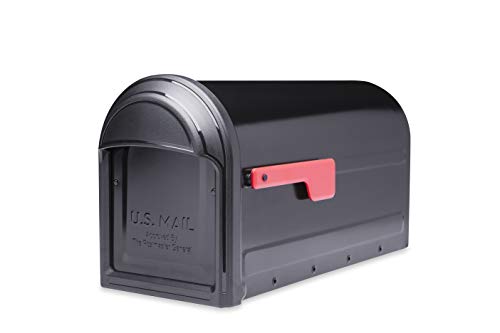Galvanized Steel Post Mount Mailbox, Black, Large Capacity H573474