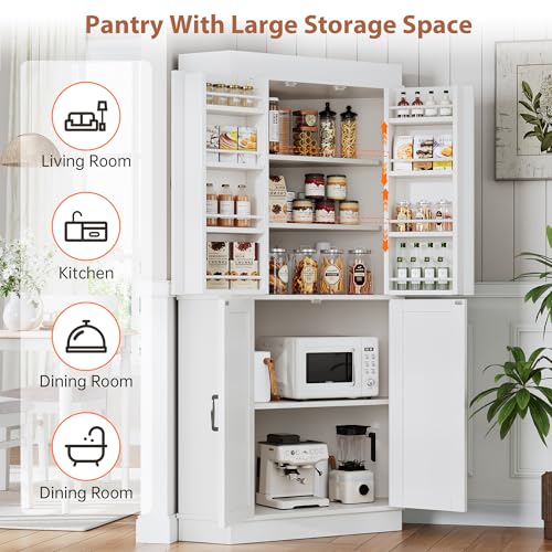 White 4 Door Tall Storage Cabinet G296