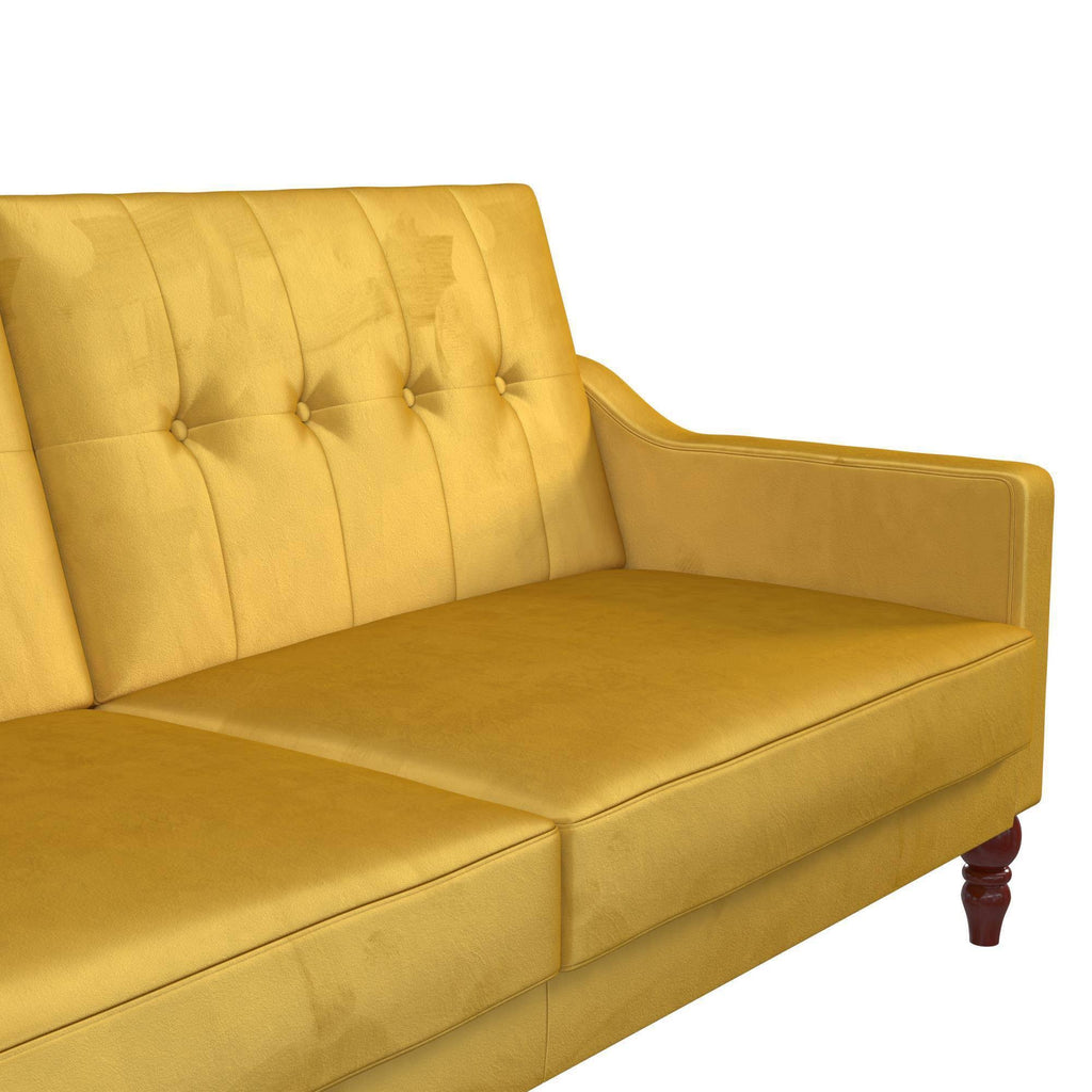 Mustard Coil Futon Convertible Sofa Bed W1095