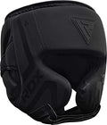 Black Maya Hide Leather Boxing Headgear Q304