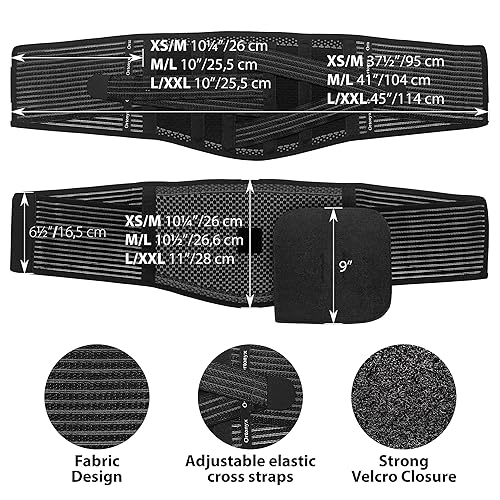 Black M-L Back Brace with Lumbar Pad R55375