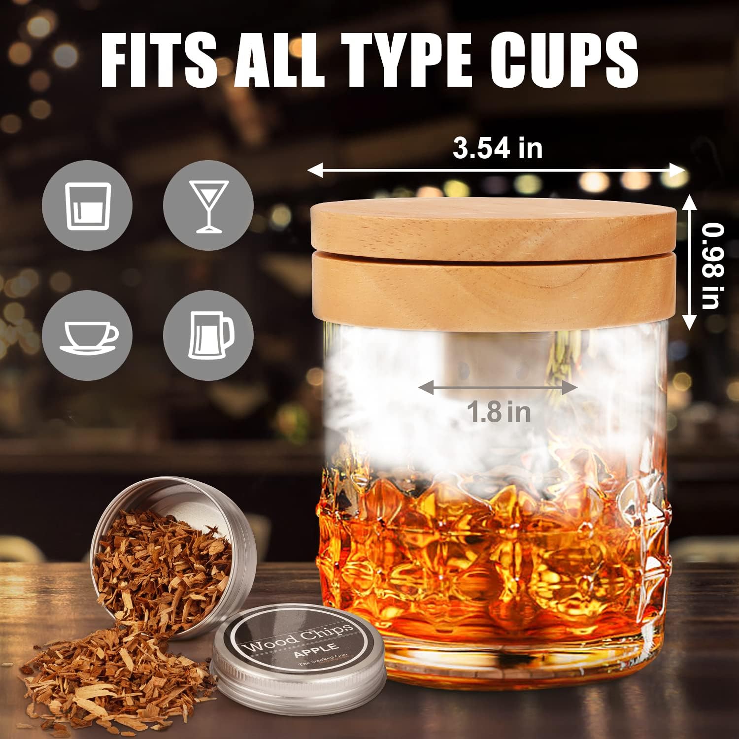Cocktail Smoker Kit with Torch, 4 Flavors Wood Chips, Pack of 2 T55811