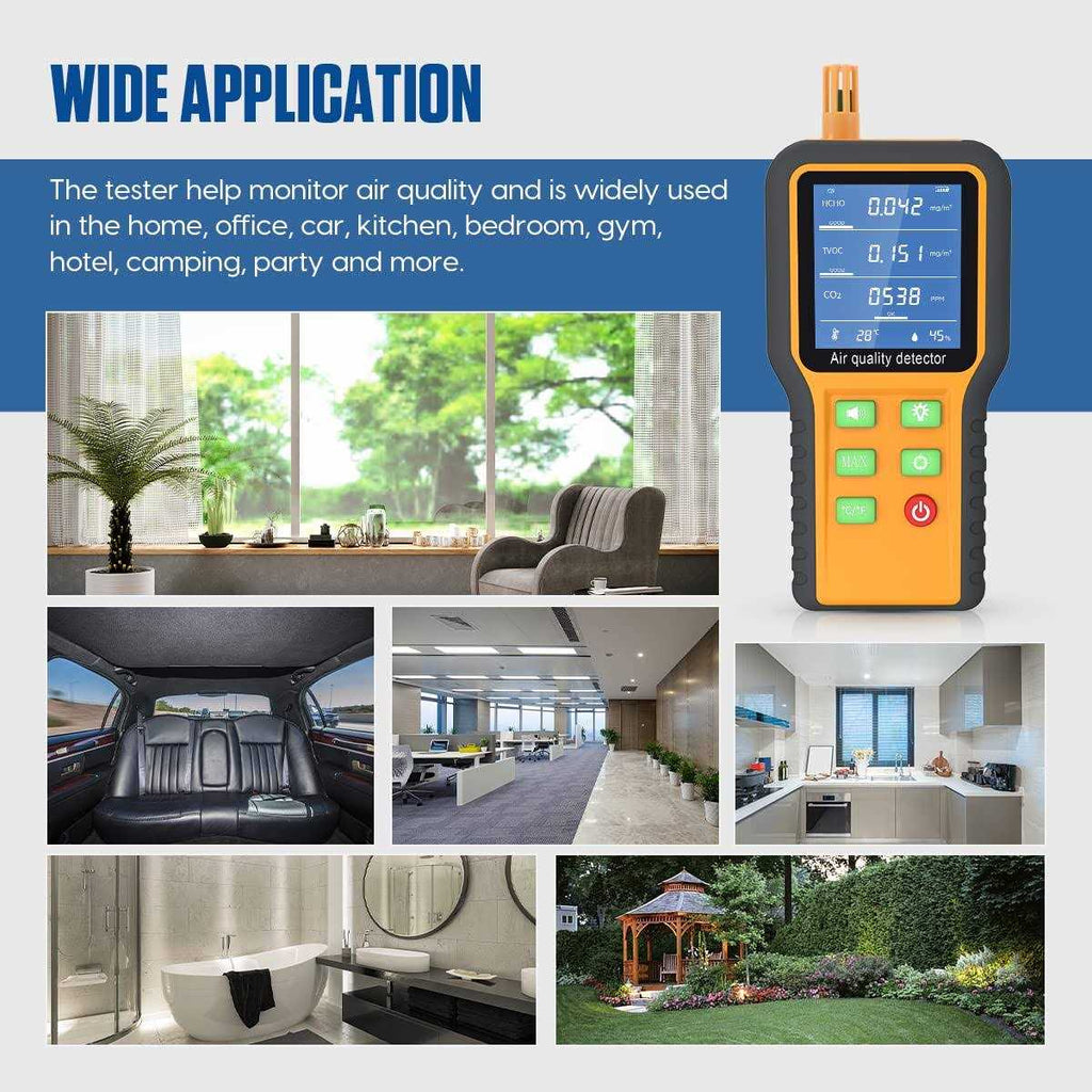 Air Quality Monitor CO2 Meter Carbon Dioxide Formaldehyde Detector K9402
