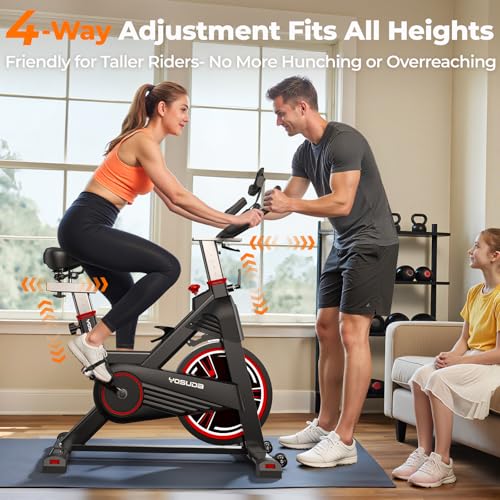 Magnetic Exercise Bike 350 lbs Weight Capacity Indoor Cycling Bike Stationary with Comfortable Seat Cushion Silent Belt Drive H75729