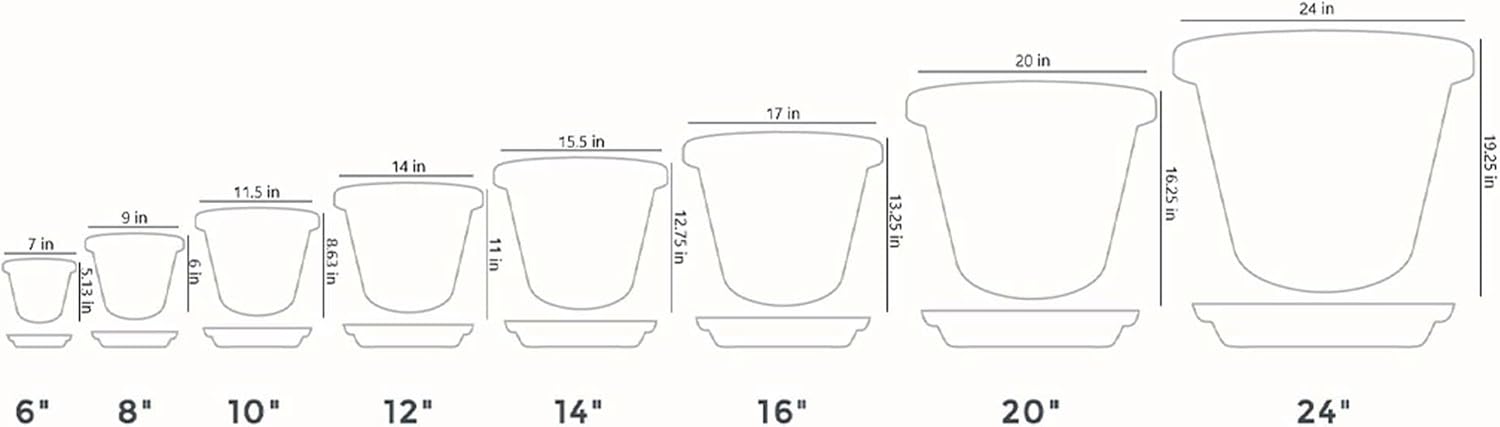 24 Inch Slate Blue Plastic Flower Pot Planter with Drainage Holes (2 Pack) X23779
