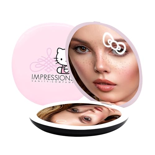 White Compact Mirror with Light F24486