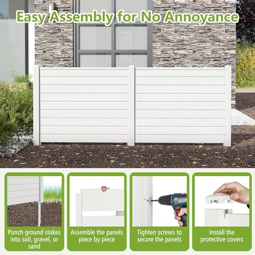 48"W x 48"H Air Conditioner Fence Privacy Screen with Ground Stakes X8371