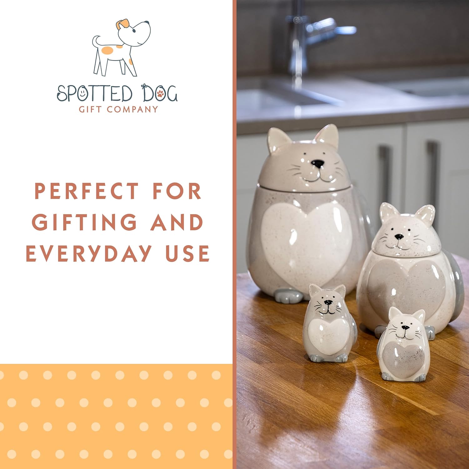 Cat Salt and Pepper Shakers Set, Ceramic Gray and White I64020
