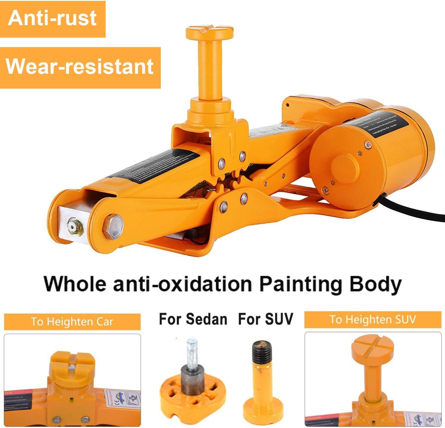 3 Ton 12V Electric Scissor Lift Jack Set with Double Saddles K703