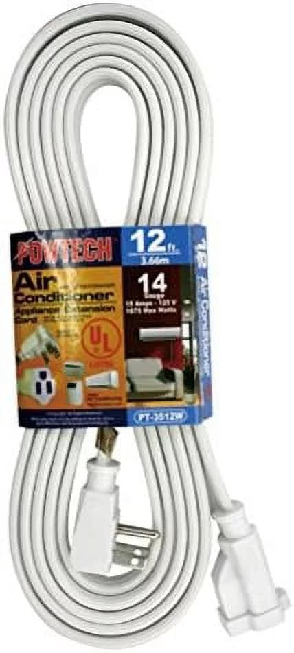 12 FT 14 Gauge 125V 15 Amps 1875 Watts Grounded 3-Pronged Extension Cord G1471