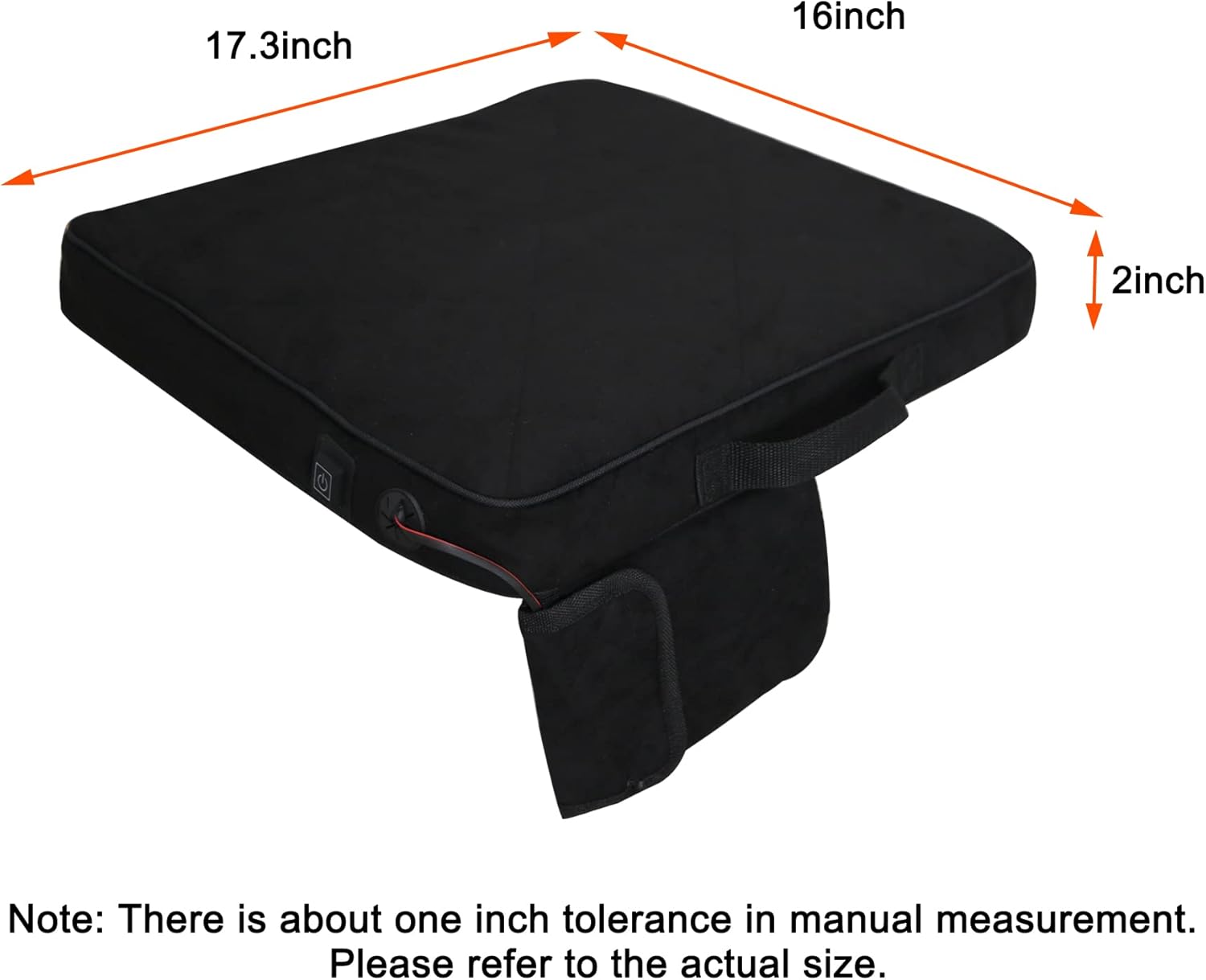 Portable Heated Seat Cushion with 3 Heating Settings Memory Foam O4614