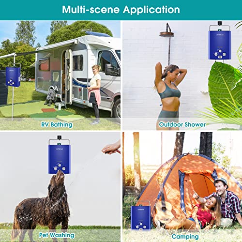 Blue 1.6GPM 6L Portable Propane Tankless Water Heater A1364