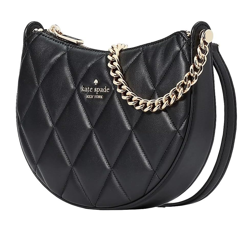 Smooth Leather Quilted Zip Top Crossbody Bag V9504