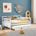 White Full Size Wood Daybed with Twin Trundle J28477