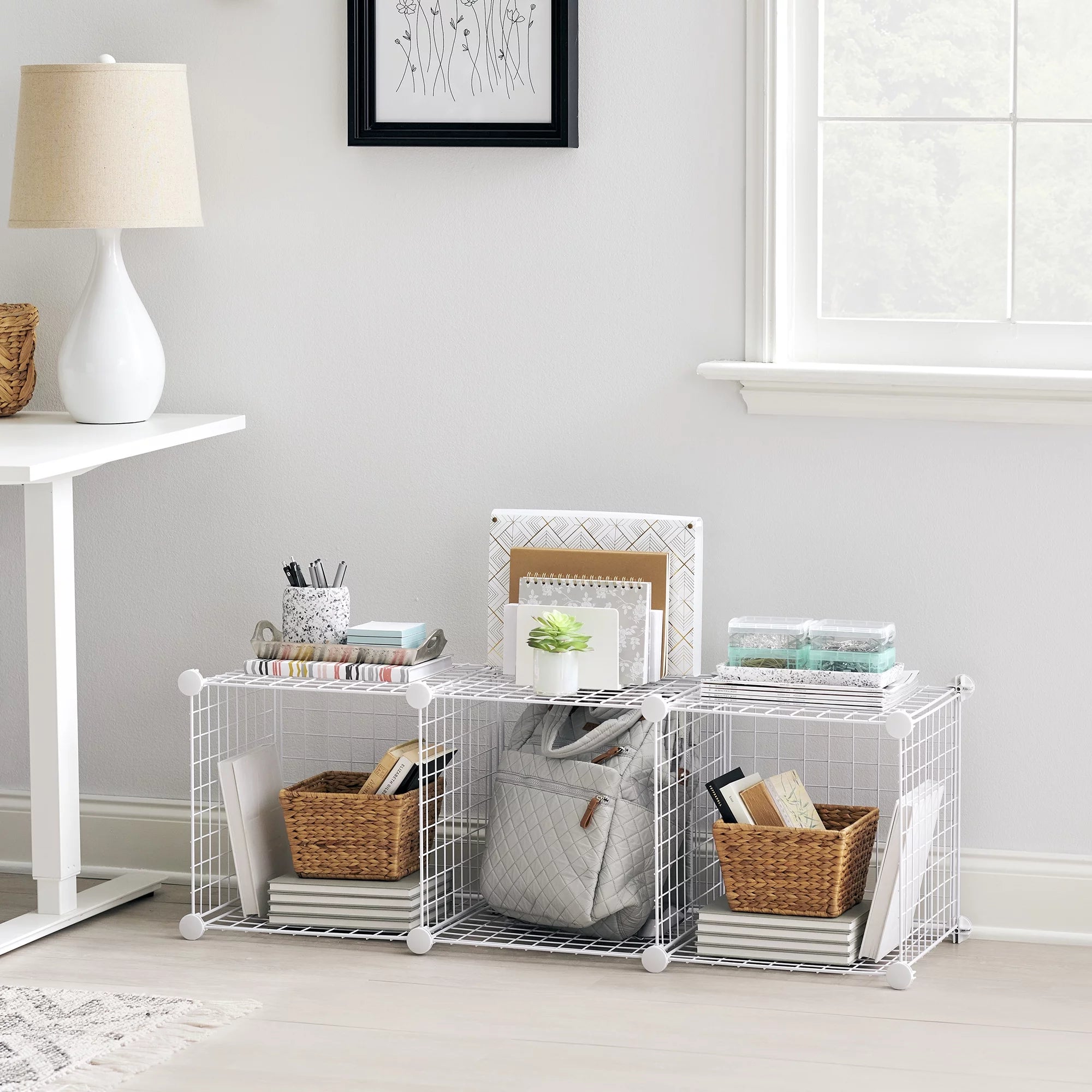 White 3-Piece Stackable Modular Storage Cube Set V922129