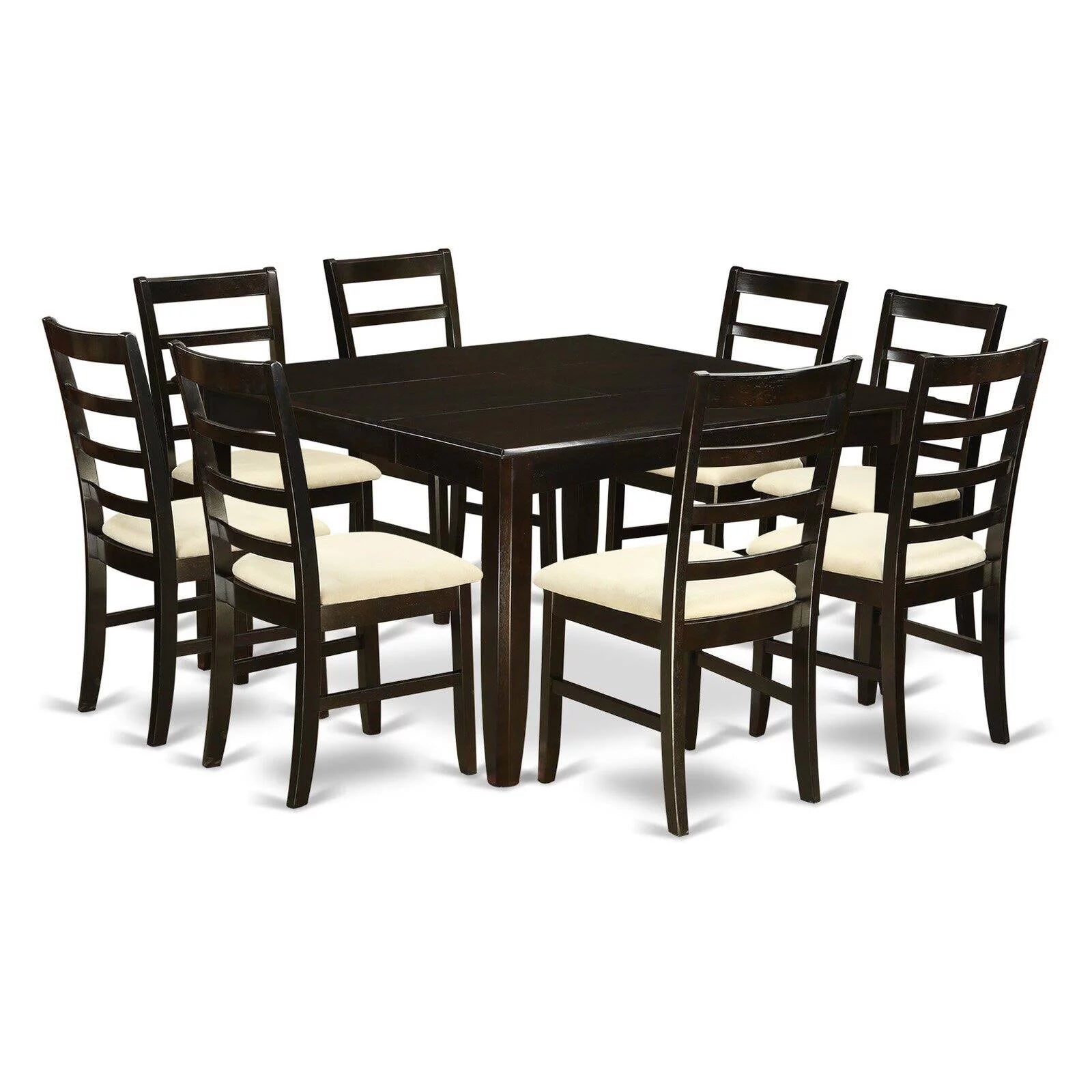 9 Pc Square Dining Table with Leaf and 8 Dining Chairs R998