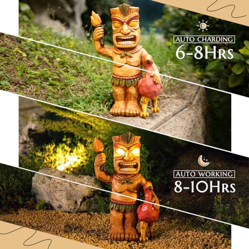 Solar Powered Tiki Figurine with Light D720