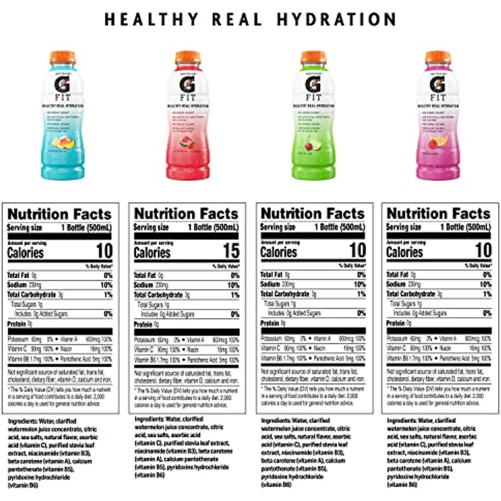 4 Flavor Variety Pack 16.9.Oz Bottles (12 Pack) Electrolyte Beverage B7775