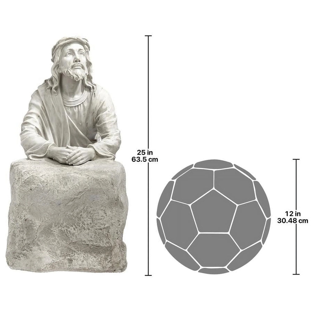 23 Inch Polyresin Antique Stone Religious Garden Statue Z192140