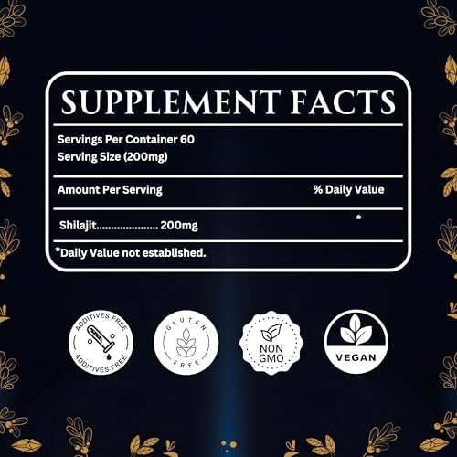 Pure Shilajit Resin Dry Drops, 60 Tablets R466254