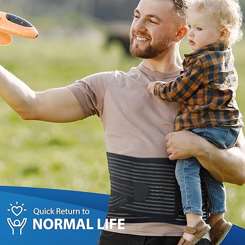 Black M-L Back Brace with Lumbar Pad R55375
