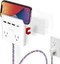 2 Outlet 4-Port USB Wall Charger with 6 Ft Extension Cord Pack of 2 U56109