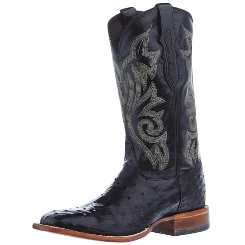 Exotic Full Quill Ostrich Western Boot Broad Square Toe E748