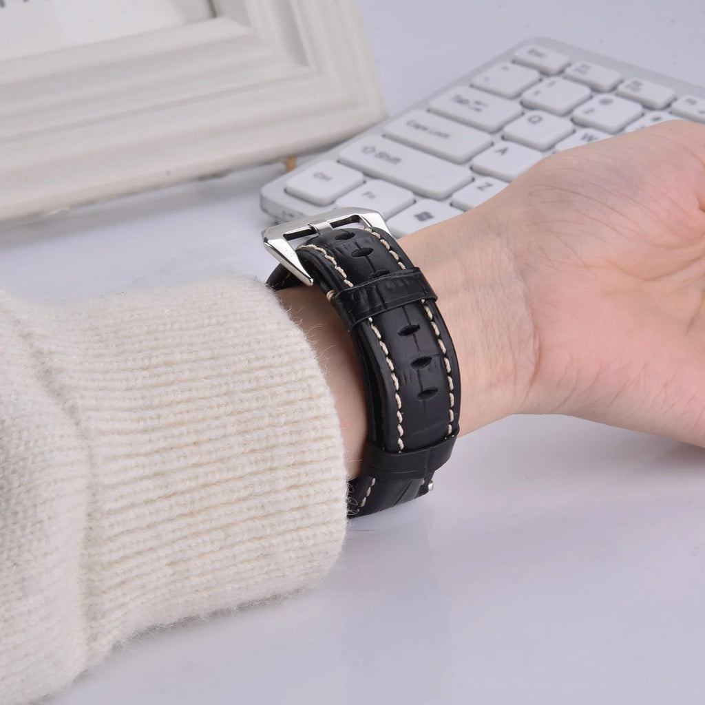 Khaki Leather Band 49mm 44mm 45mm 42mm Wristband N522422