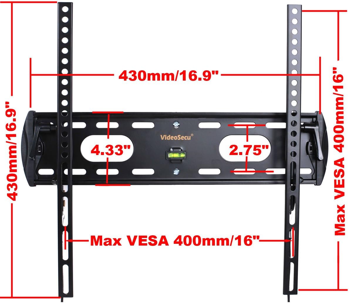Tilt Low Profile TV Wall Mount for 26"-47" LED LCD TV with VESA 200x100 to 400x400 K67186