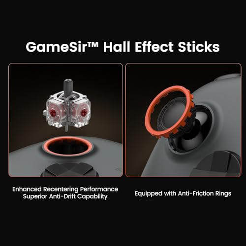 Wireless PC Controller with Hall Effect Joysticks & Triggers, 2.4G & Wired, Remappable Buttons (White) Y136