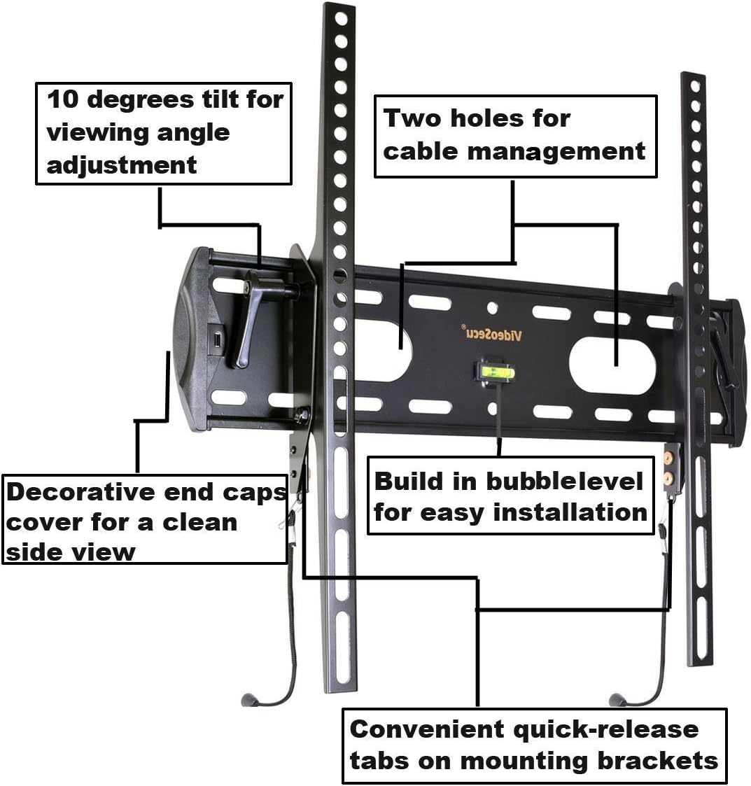 Tilt Low Profile TV Wall Mount for 26"-47" LED LCD TV with VESA 200x100 to 400x400 K67186