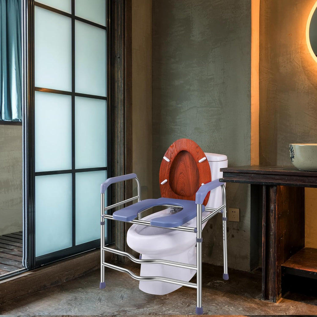 Raised Toilet Seat with Handles 400lbs, Adjustable Height R69221