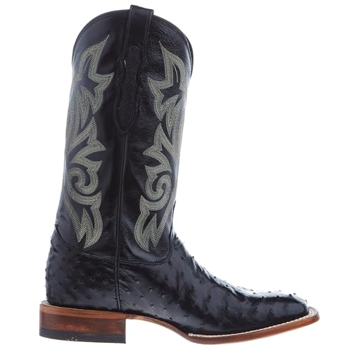 Exotic Full Quill Ostrich Western Boot Broad Square Toe E748