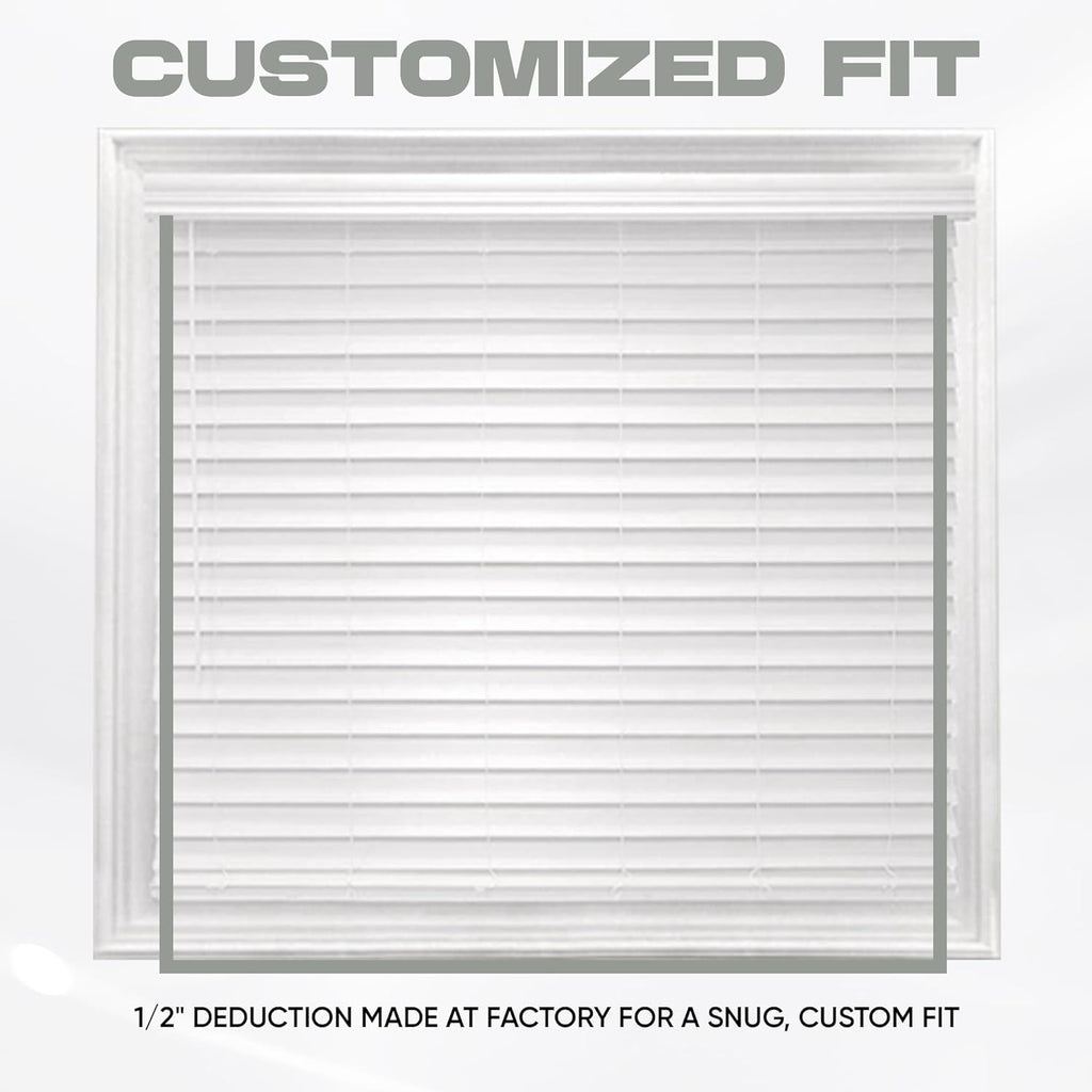 White 2.5 Inch Faux Wood Blind 27.5" W x 72" L Q706871