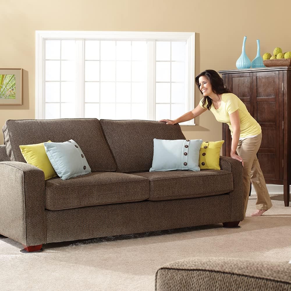 3 1/2" & 7" Round Reusable Furniture Sliders for Carpet, Beige (8 Pack) Z827609