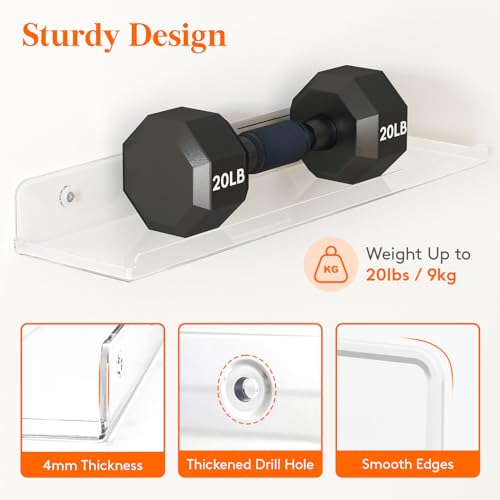 10 Pack White Acrylic Shelf 15" V643574