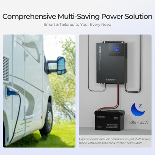 3500W Pure Sine Wave Solar Inverter 48V DC to 120V AC with 80A MPPT Charge Controller and Bluetooth P620