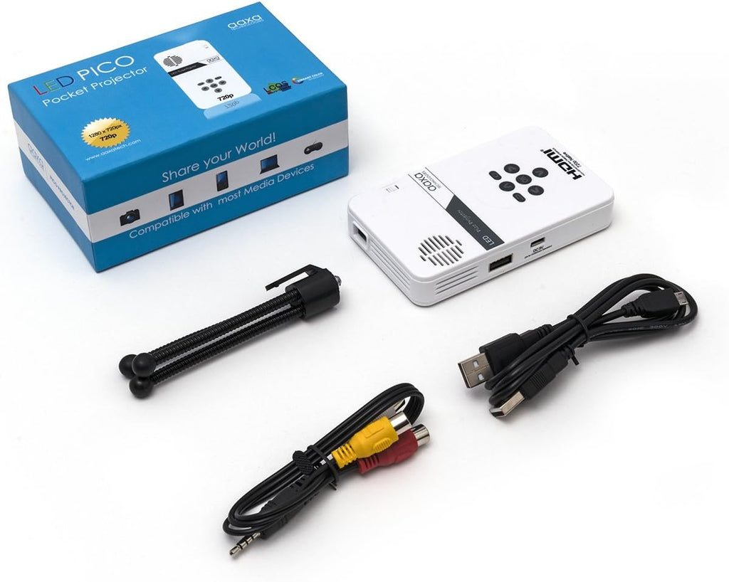 Pico Portable Mini Projector with Built-in Media Player and Speakers R8065