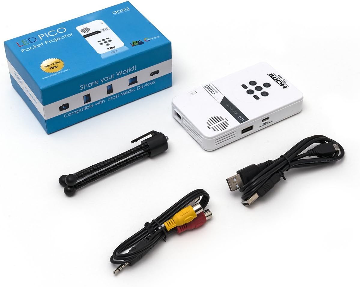 Pico Portable Mini Projector with Built-in Media Player and Speakers R8065