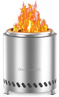 Silver Stainless Steel Tabletop Fire Pit with Travel Bag B38785