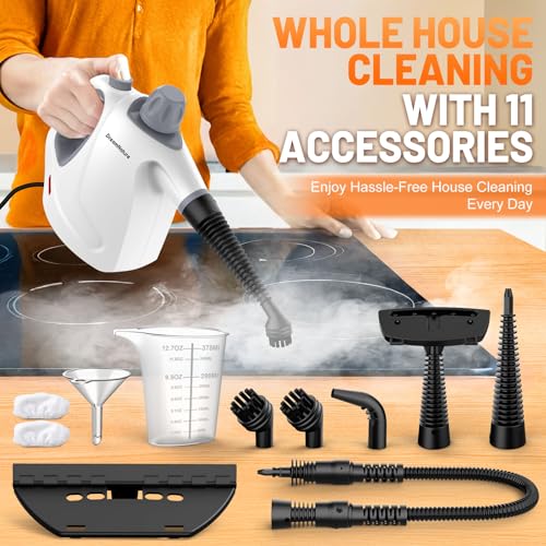 15.2OZ Handheld Pressurized Steam Cleaner with 11-Pieces Accessories J525