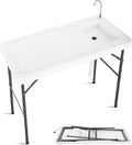 Folding Fish Cleaning Table with Sink and Faucet S63870