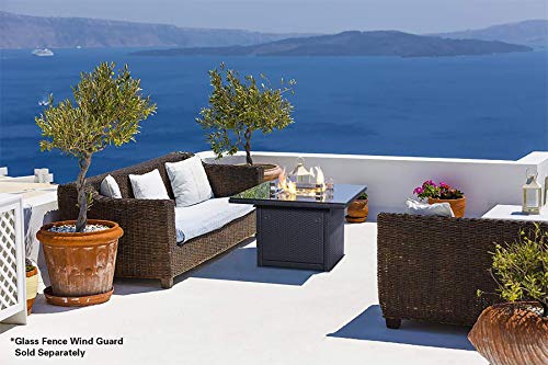 Slate Grey 36-Inch Outdoor Propane Gas Fire Pit Table with Tempered Glass Top J425