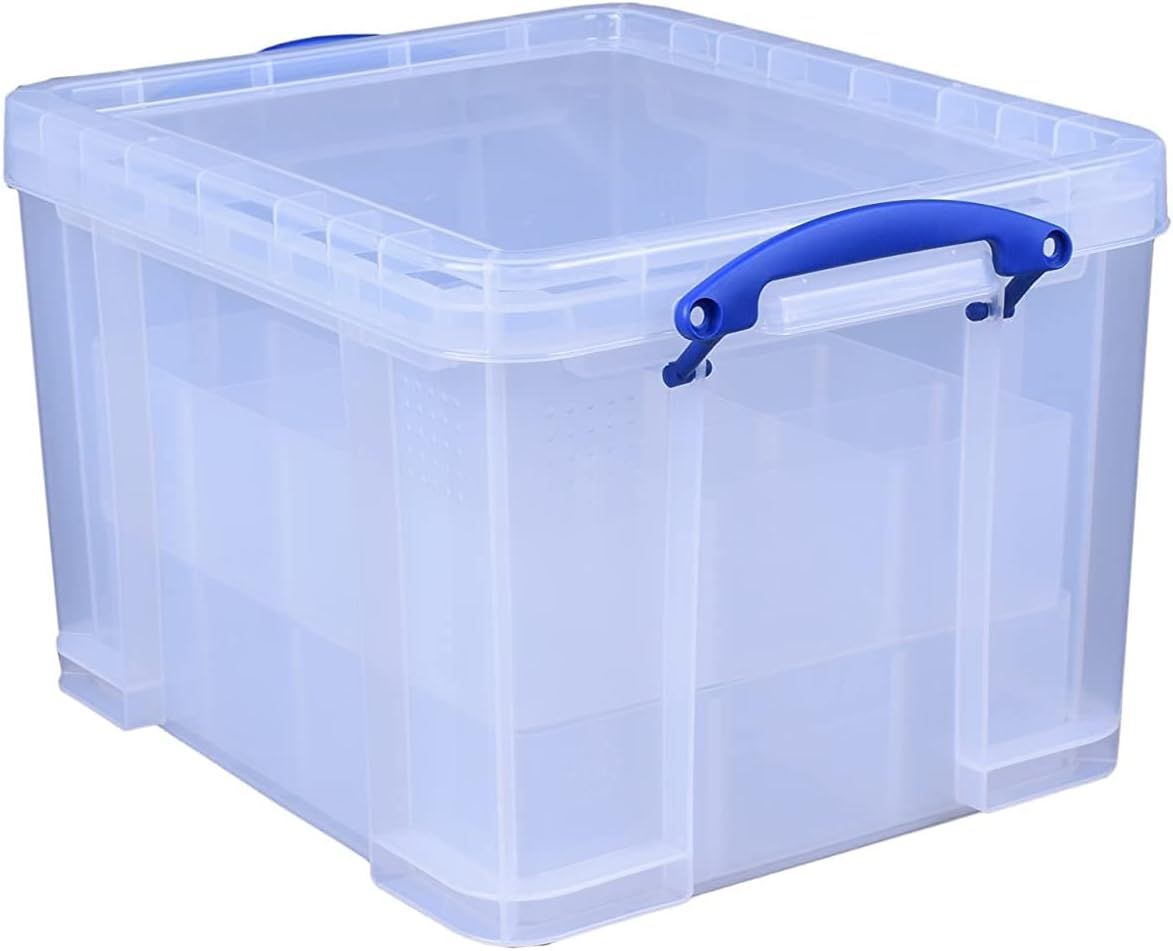 35 Litre Clear Storage Box with 2 Dividers Y473