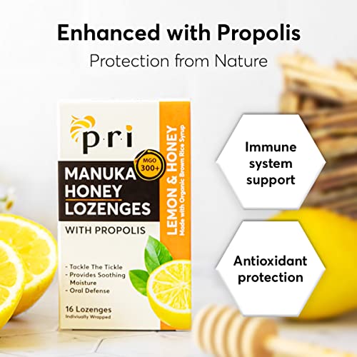 Manuka Honey Lozenges with Propolis, MGO 300+, Lemon, 16 Count/2 Pack J67439