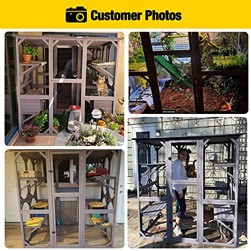 Large Cat Enclosure with Tarp Roof 70" L3459