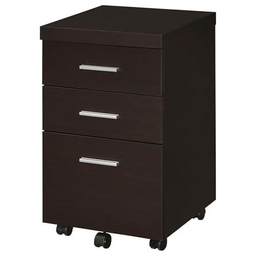 3 Drawer Mobile File Cabinet Cappuccino N207