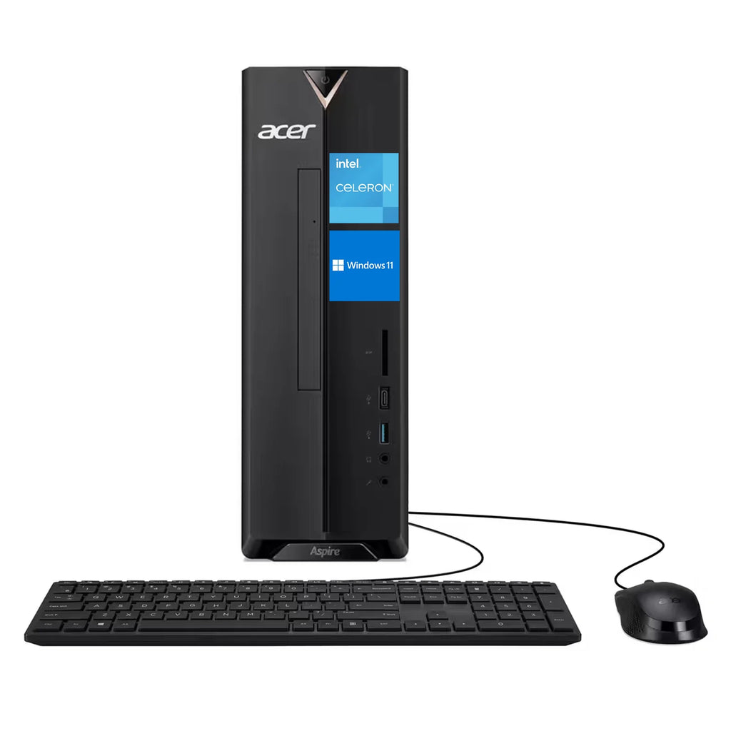 Black Desktop Computer with Intel Celeron N4505, 12GB RAM, 512GB PCIe SSD I7280