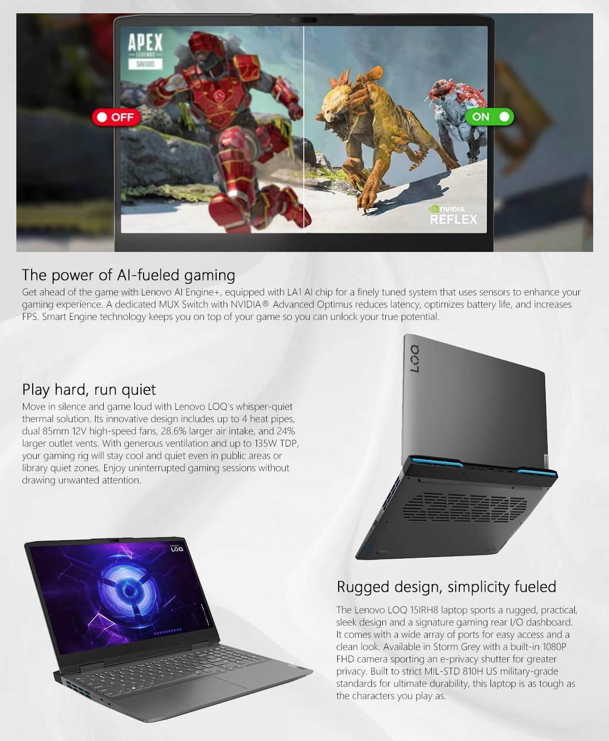 15.6" Gaming Laptop, 144Hz IPS, Intel Core i5-13420H, 32GB RAM 2TB Storage, NVIDIA GeForce RTX 3050, Backlit KB, Win11, Storm Grey J73482