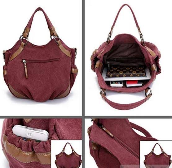 Canvas Shoulder Bag Sea Blue W790585